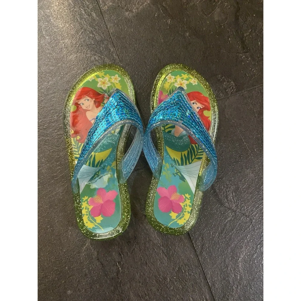 NEW Disney Store Princess Ariel Flip Flop Sandal Shoe Girl Size 11/12